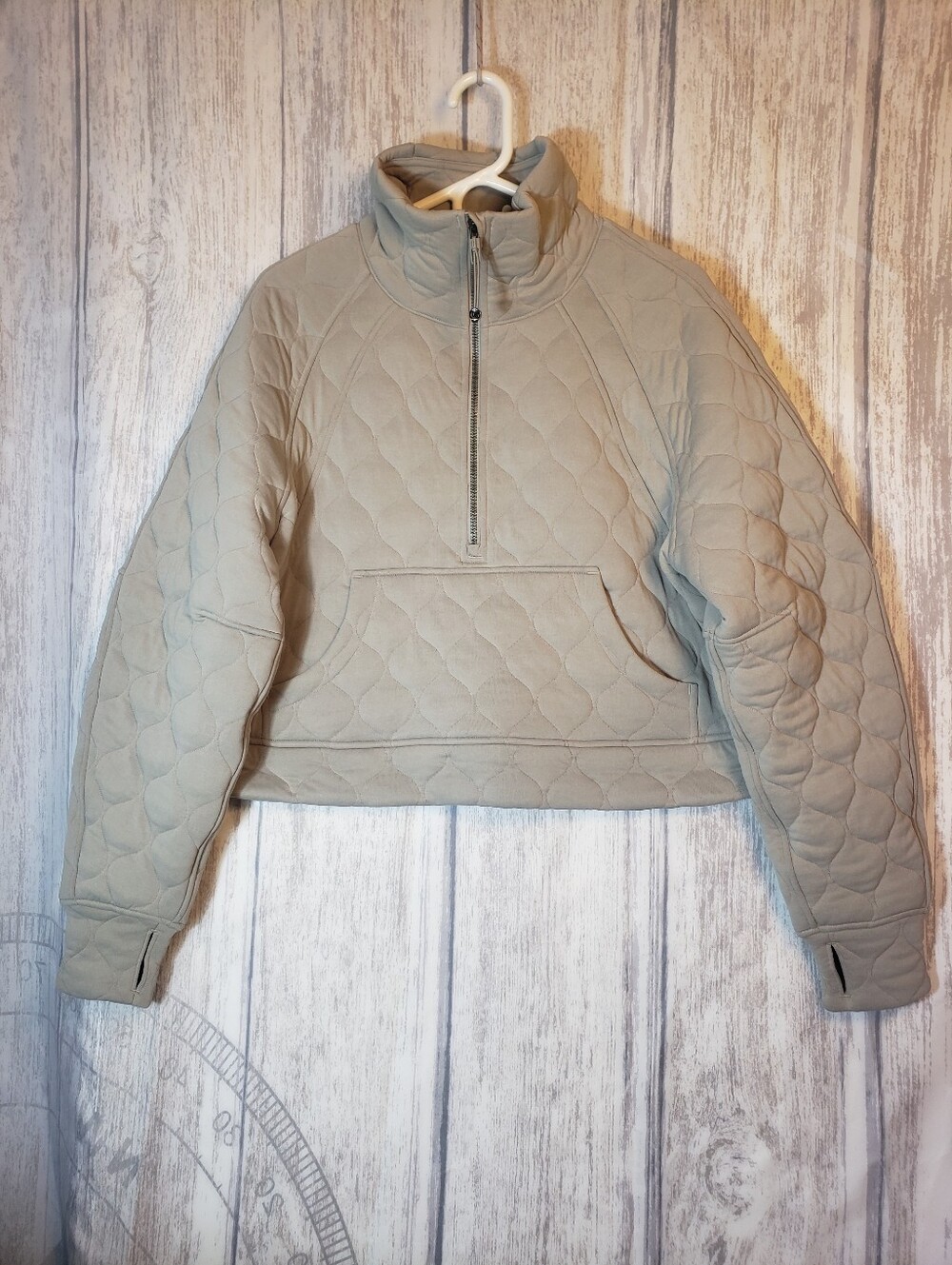 Lululemon Scuba Oversized Quilted Half-Zip In Riverstone Size M/L - Picture 2 of 10